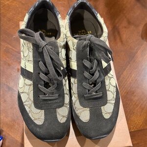 Coach Black and Cream Patterned Sneakers